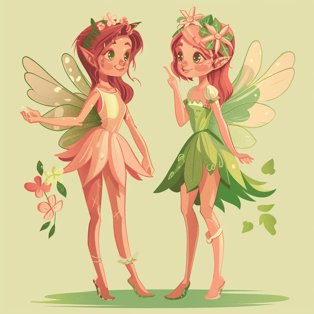 Twee schattige feeën
