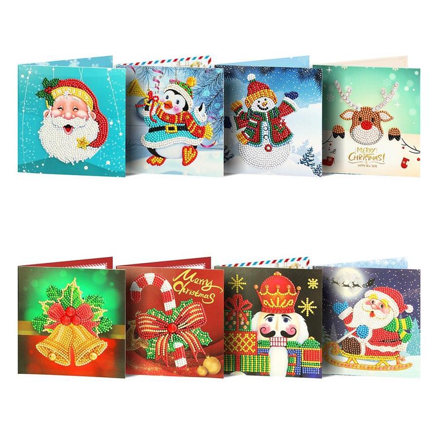 Kerstkaarten 8 Stuks | Diamond Painting – Happy Painting
