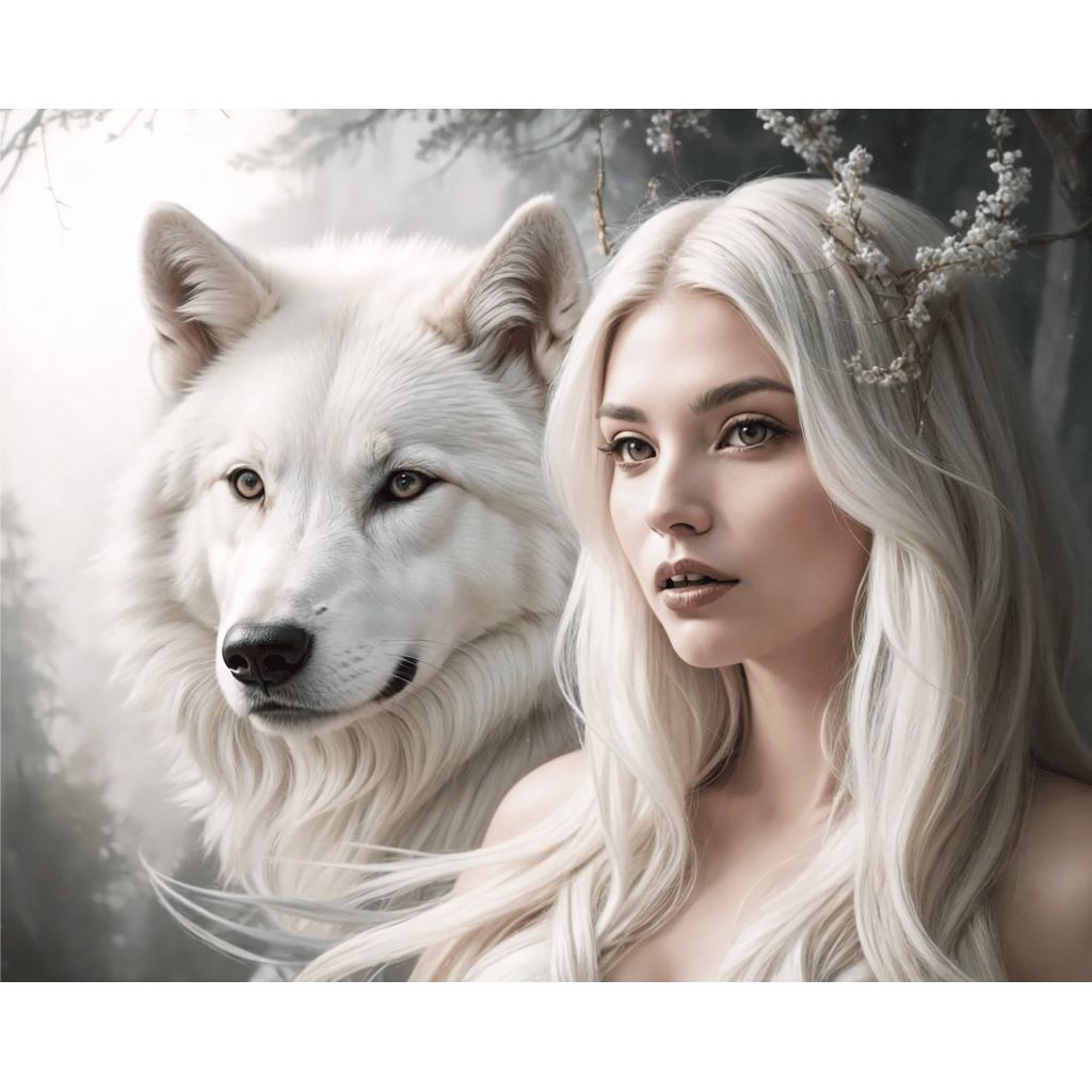 Witte Wolf Met Blond Meisje