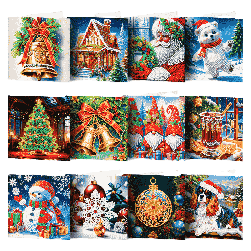 12 Kerstkaarten - Kerstavond set