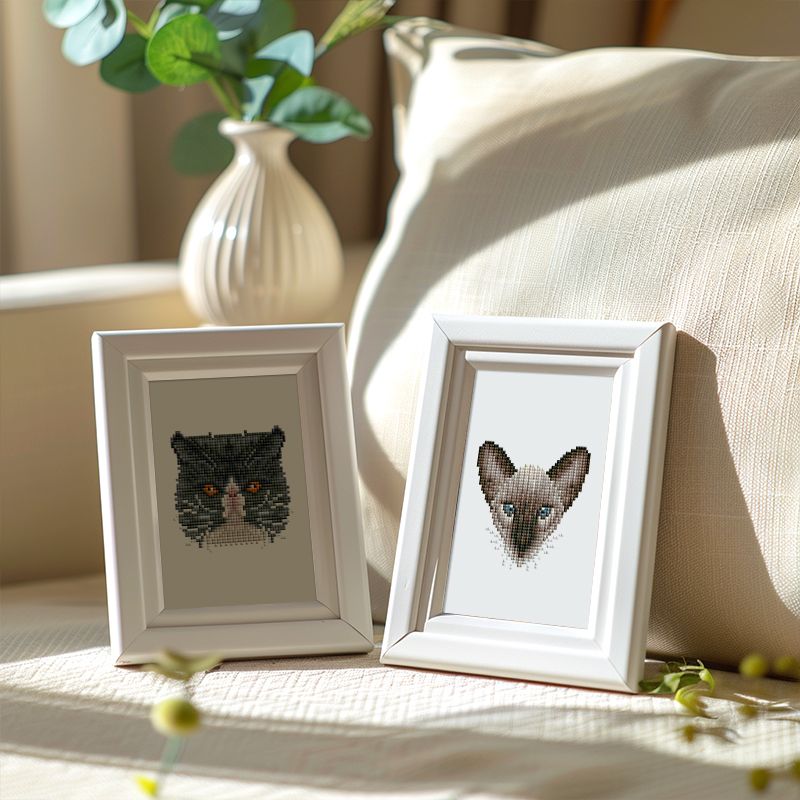 4 Mini Diamond Paintings - Katten set