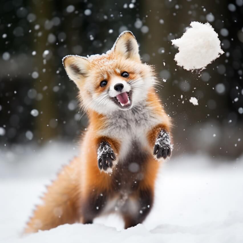 Vos in de sneeuw