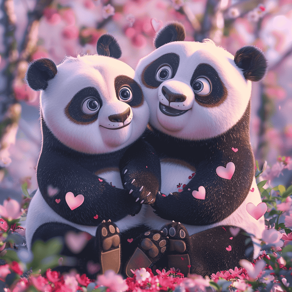 2 schattige Panda's