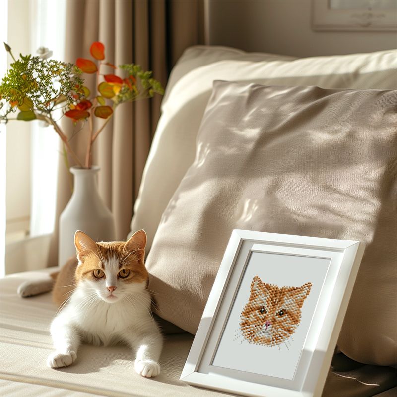 4 Mini Diamond Paintings - Katten set