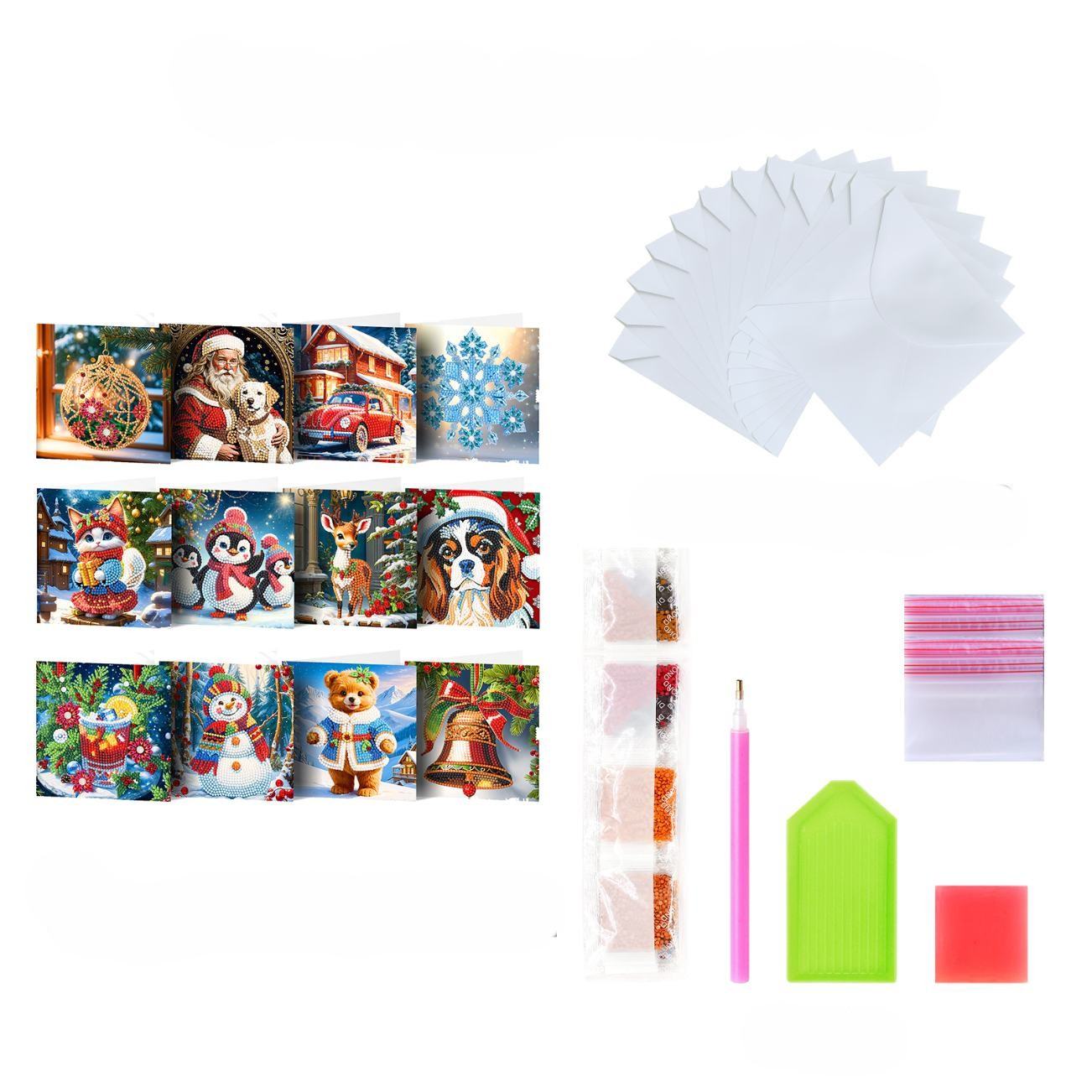 12 Kerstkaarten - Kerstmagie set