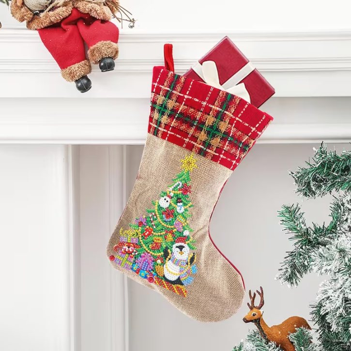 Diamond Painting Kerstsokken - Kerstboom Set