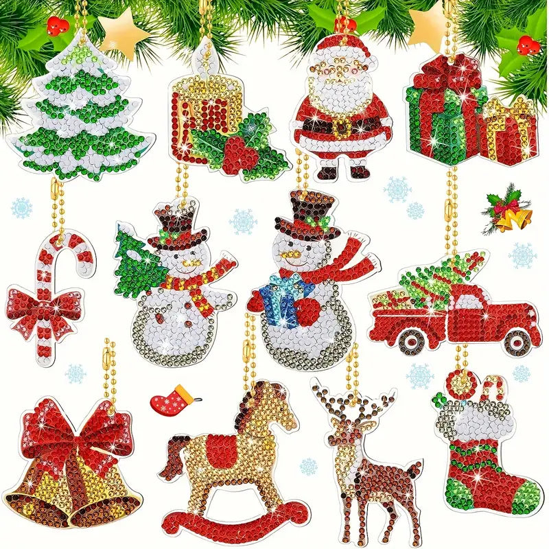 Kerst sleutelhangers - 12 Stuks