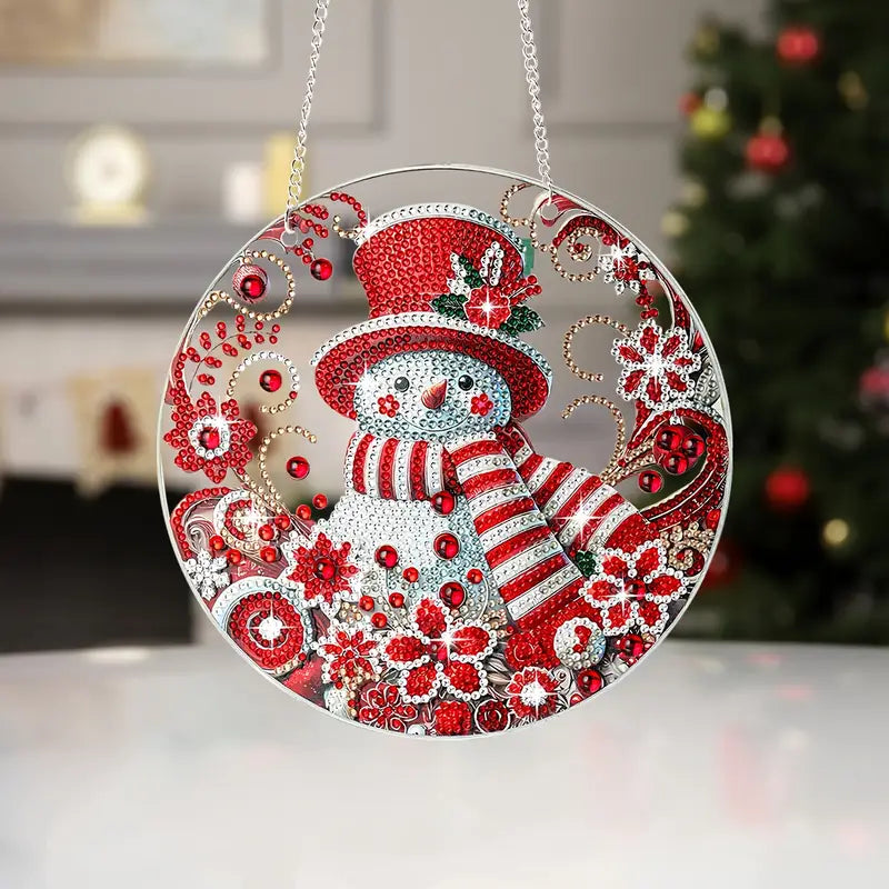 Diamond Painting Kersthanger - Sneeuwpop