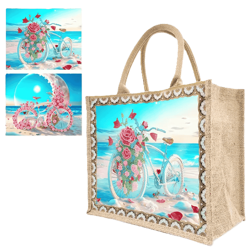 Diamond Painting Draagtas – Fiets op het Strand