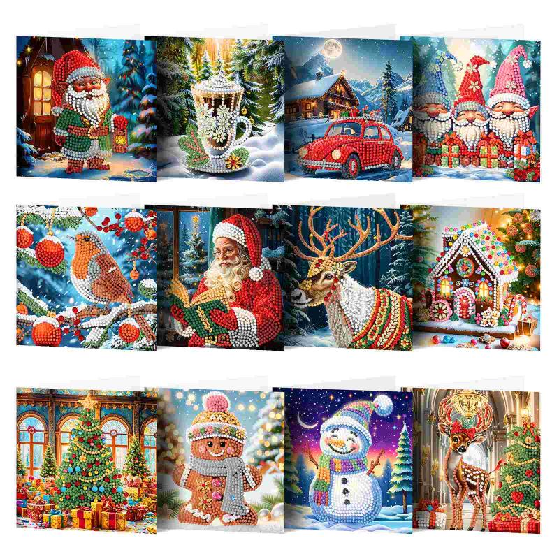 Kerstkaarten met enveloppenset 24 stuks, kraftpapier kerstkaart, A6 vouwkaarten kaart met spreuk envelop & stickers, ansichtkaartenset, 12 ontwerpen Kerstkaarten met enveloppenset 24 stuks, kraftpapier kerstkaart, A6 vouwkaarten kaart met spreuk envelop & stickers, ansichtkaartenset, 12 ontwerpen