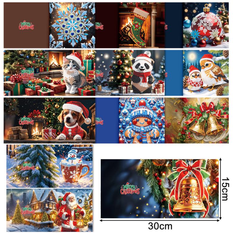12 Kerstkaarten - Kerstsfeer set