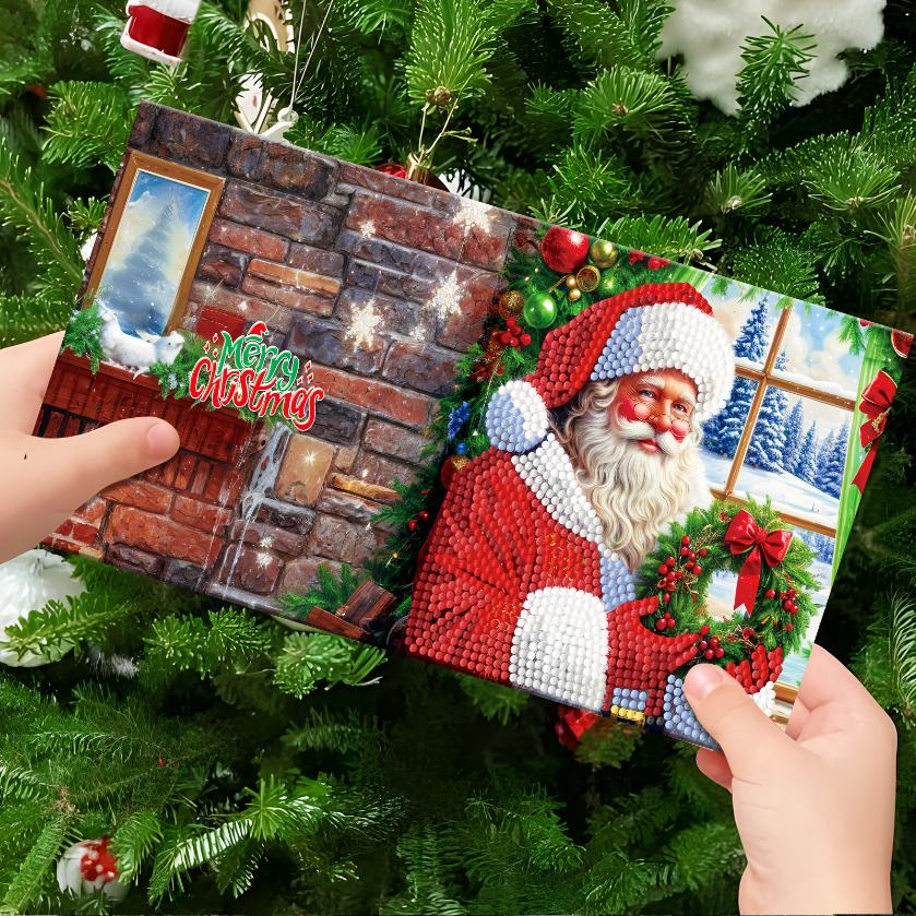 12 Kerstkaarten - Kerstman & Diertjes set