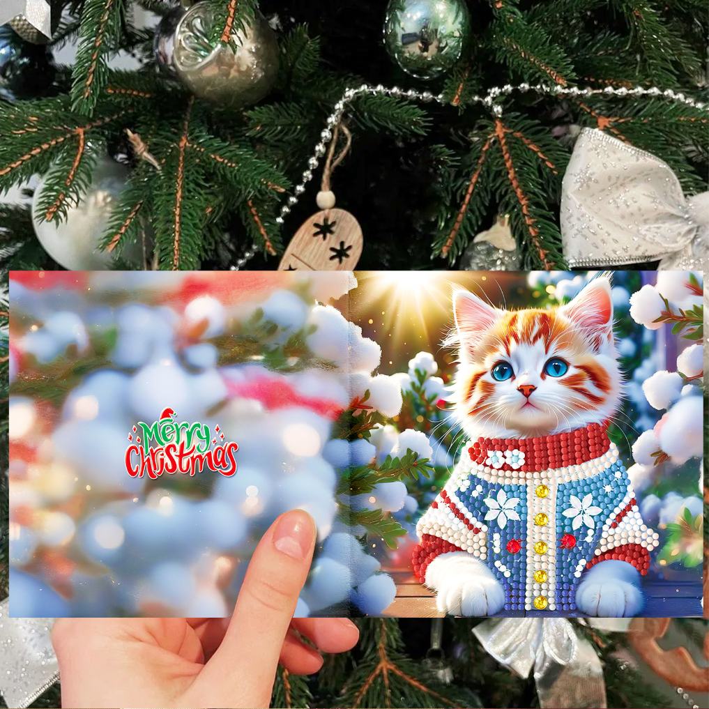 12 Kerstkaarten - Kerstman & Diertjes set