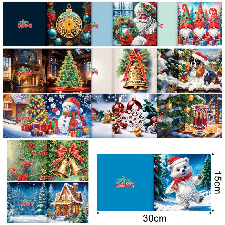 12 Kerstkaarten - Kerstavond set