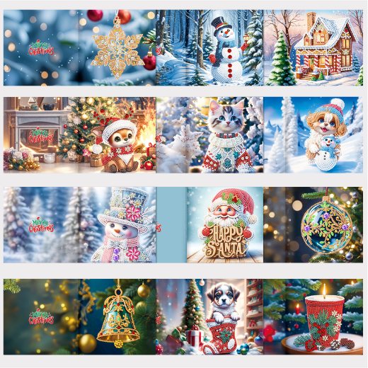 12 Kerstkaarten - Wintervrienden set