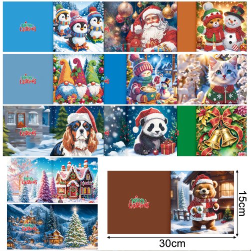 12 Kerstkaarten - Vrolijke Kerst set