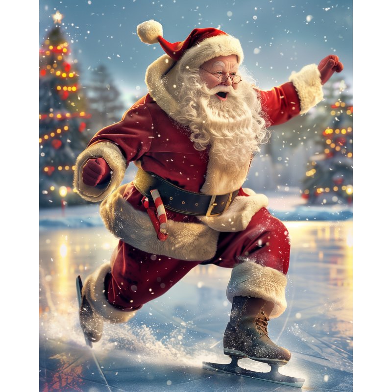 Diamond Painting - Kerstman op het ijs