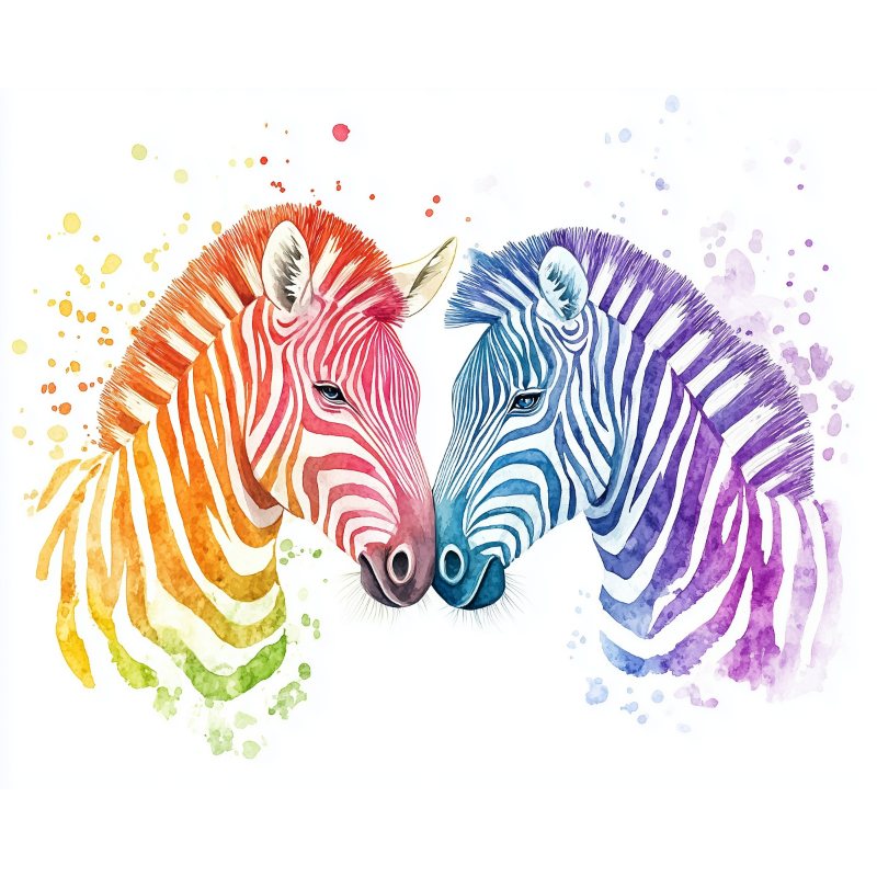 Kleurrijk zebra paar