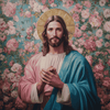 Jezus met bloemen