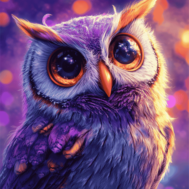 Diamond Painting - Paarse uil