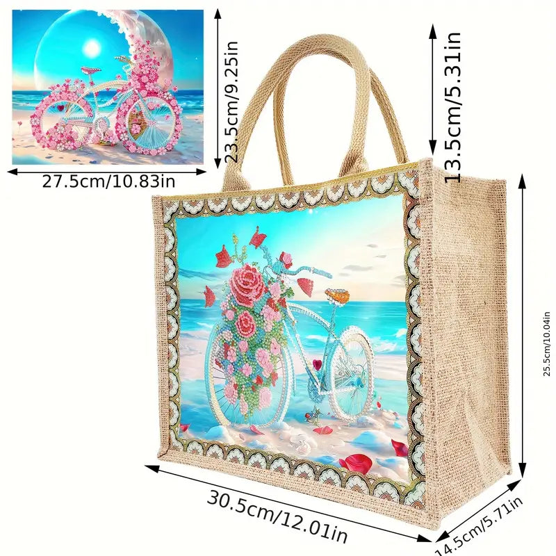 Diamond Painting Draagtas – Fiets op het Strand
