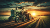 Tractor  bij zonsondergang