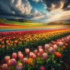 Gekleurde Tulpenveld