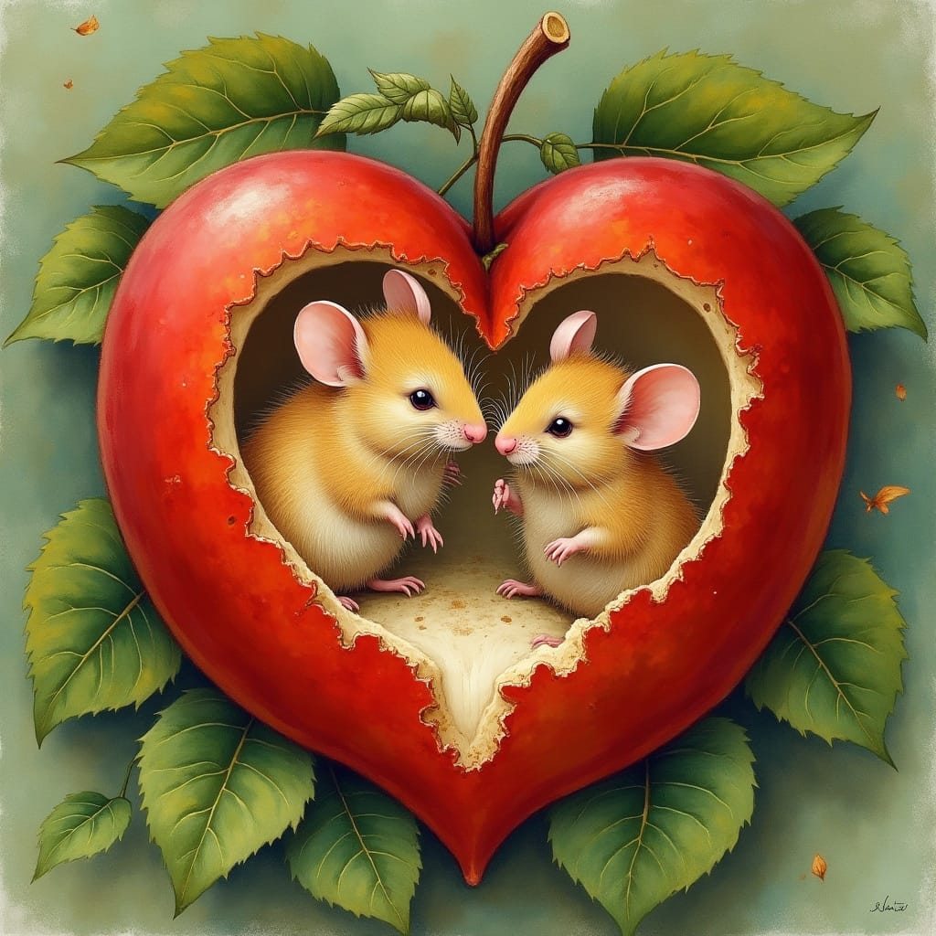 Diamond Painting - Verliefde muizen