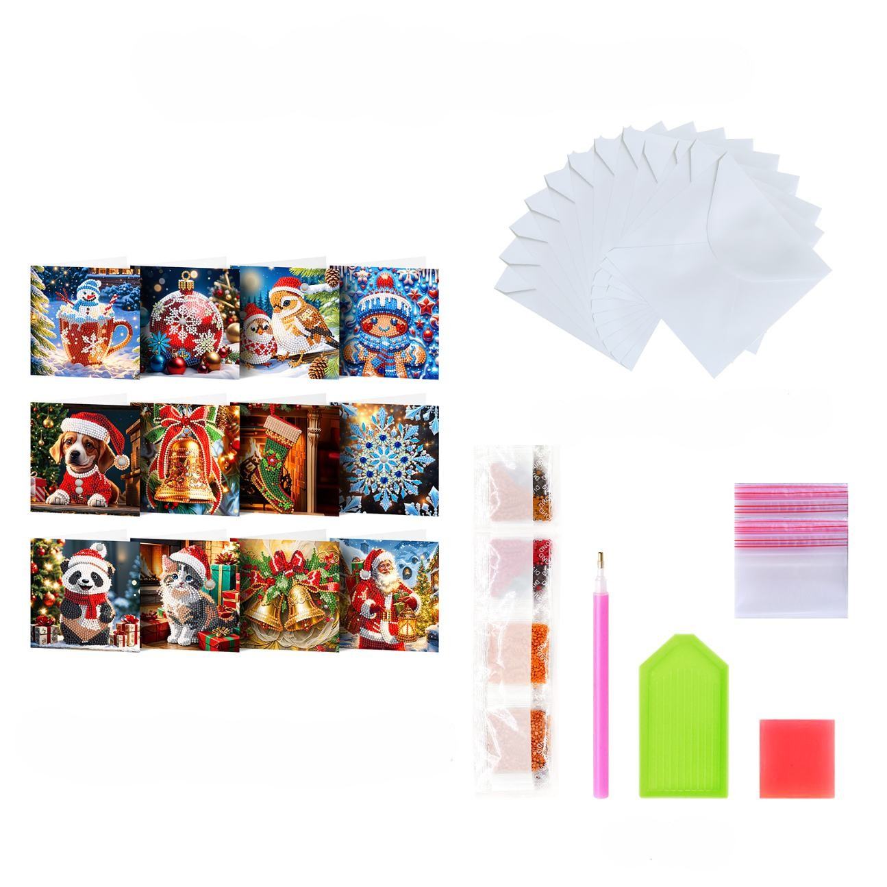 12 Kerstkaarten - Kerstsfeer set