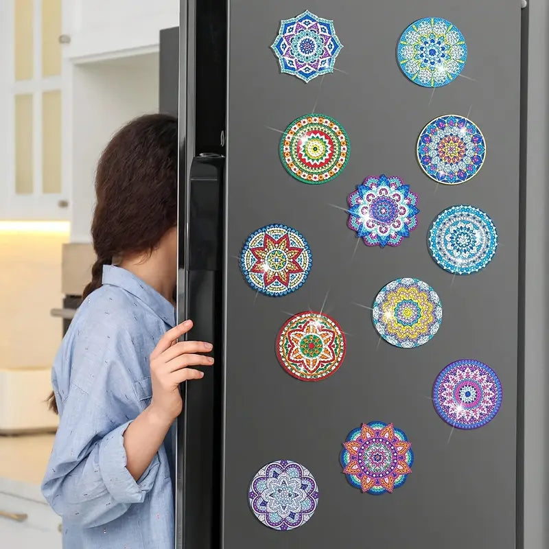 Diamond Painting Magneten - Set van 12 mandala's