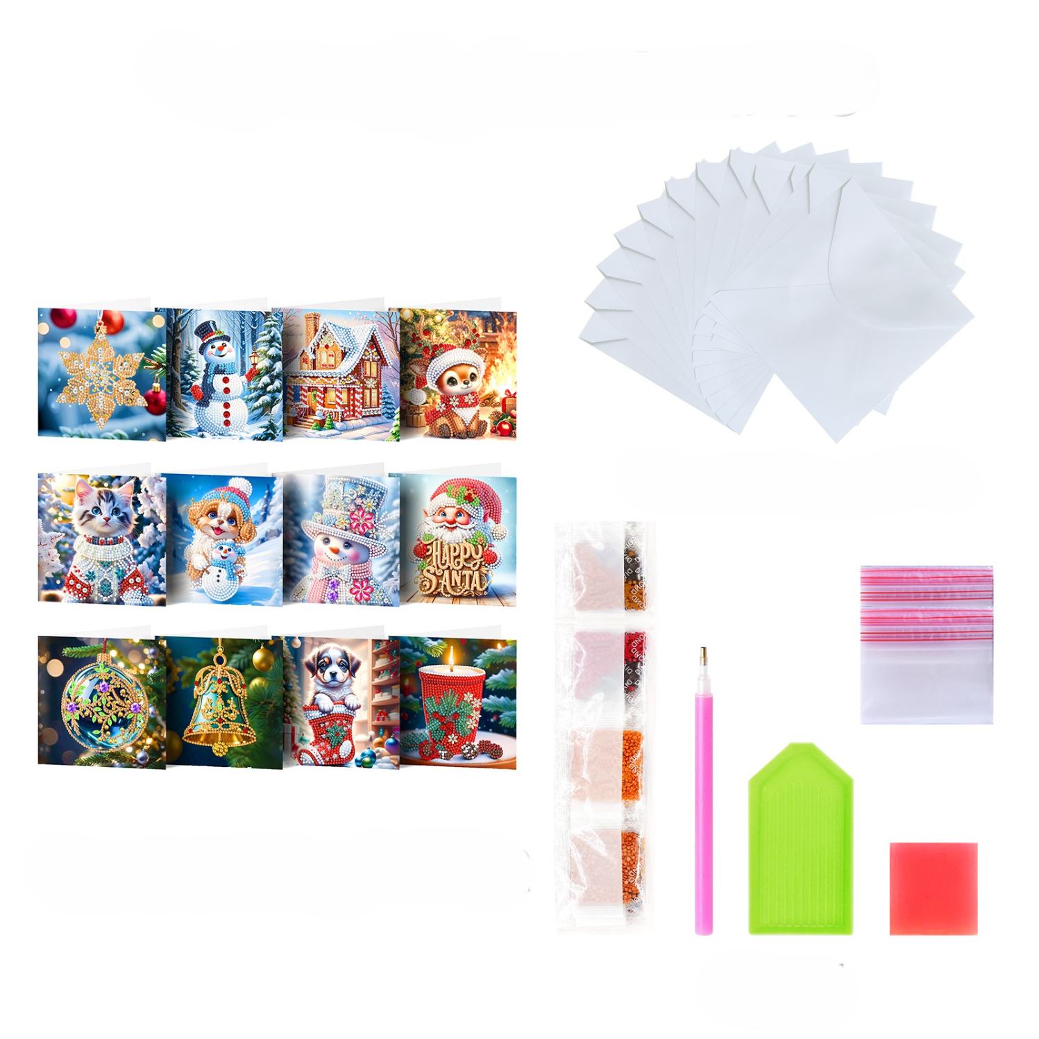 12 Kerstkaarten - Wintervrienden set