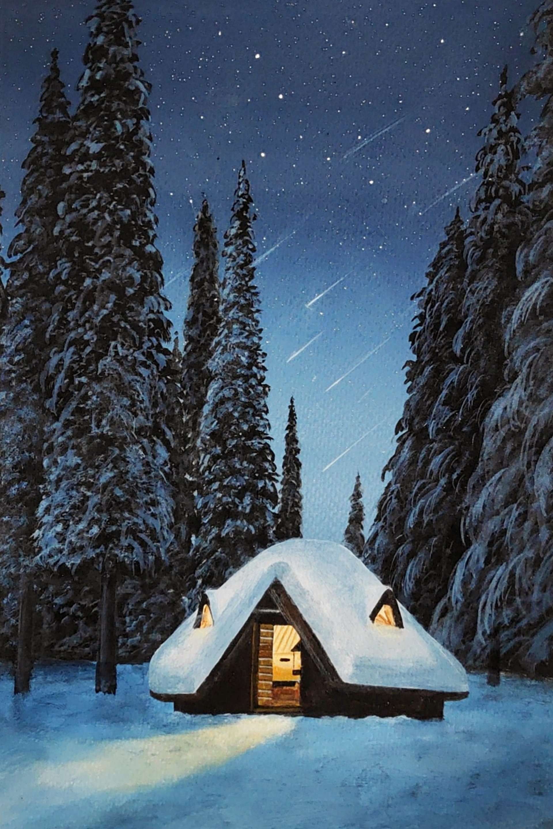 Huis & Bomen In Sneeuw