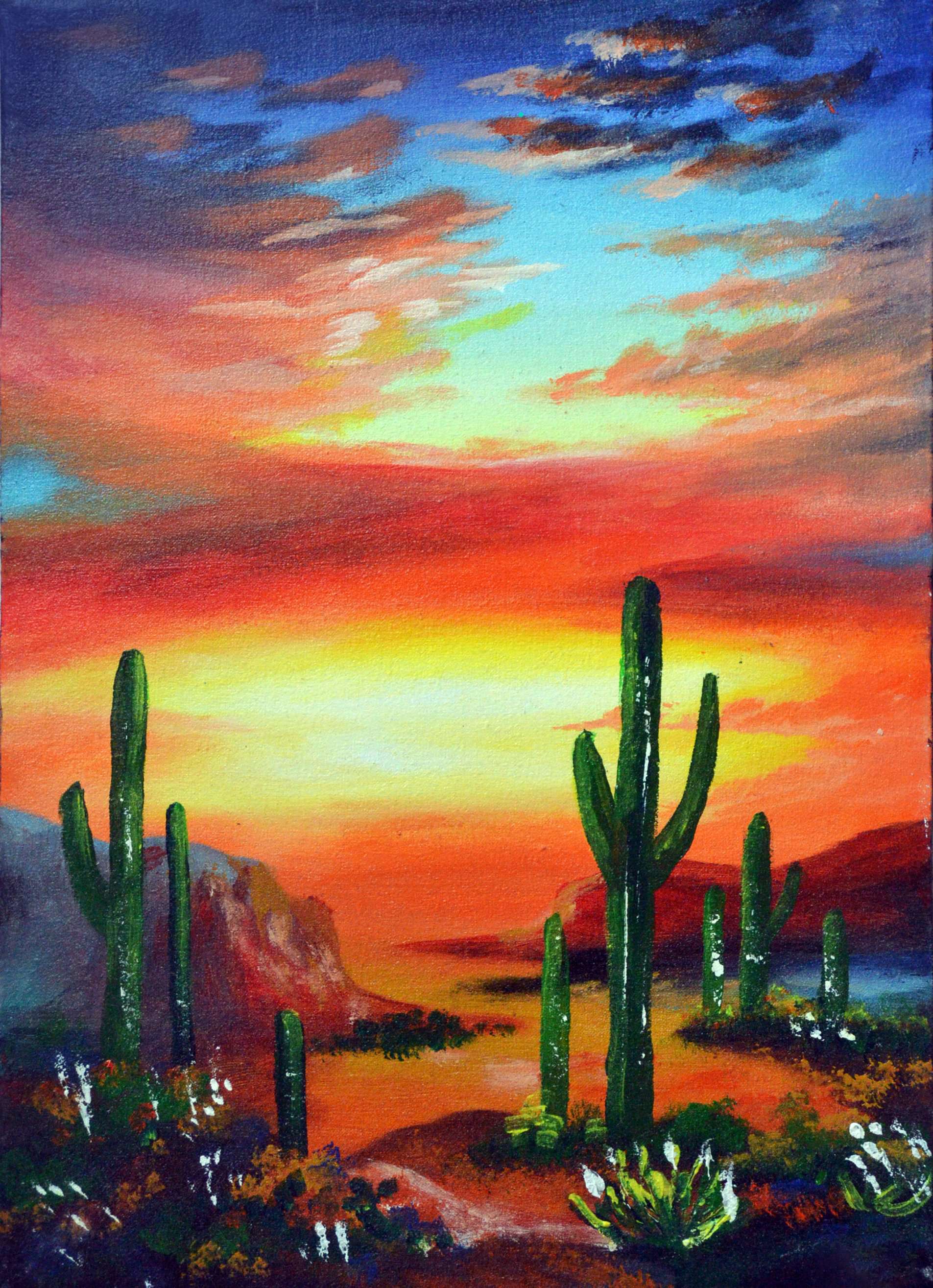 Cactus In Zonsondergang