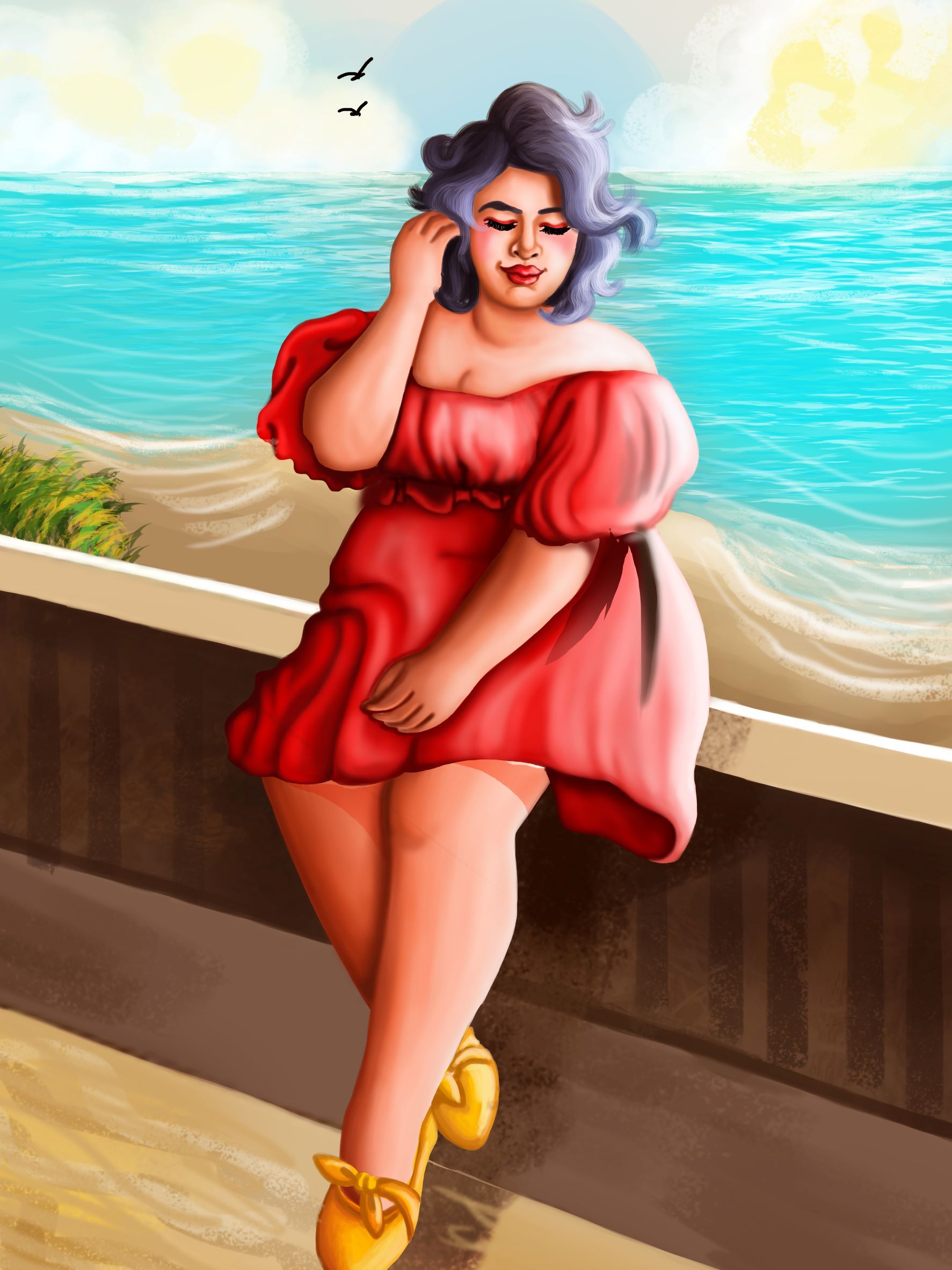 Dikke Dame Aan Het Water | HP Design