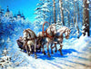 Drie Paarden in de Sneeuw