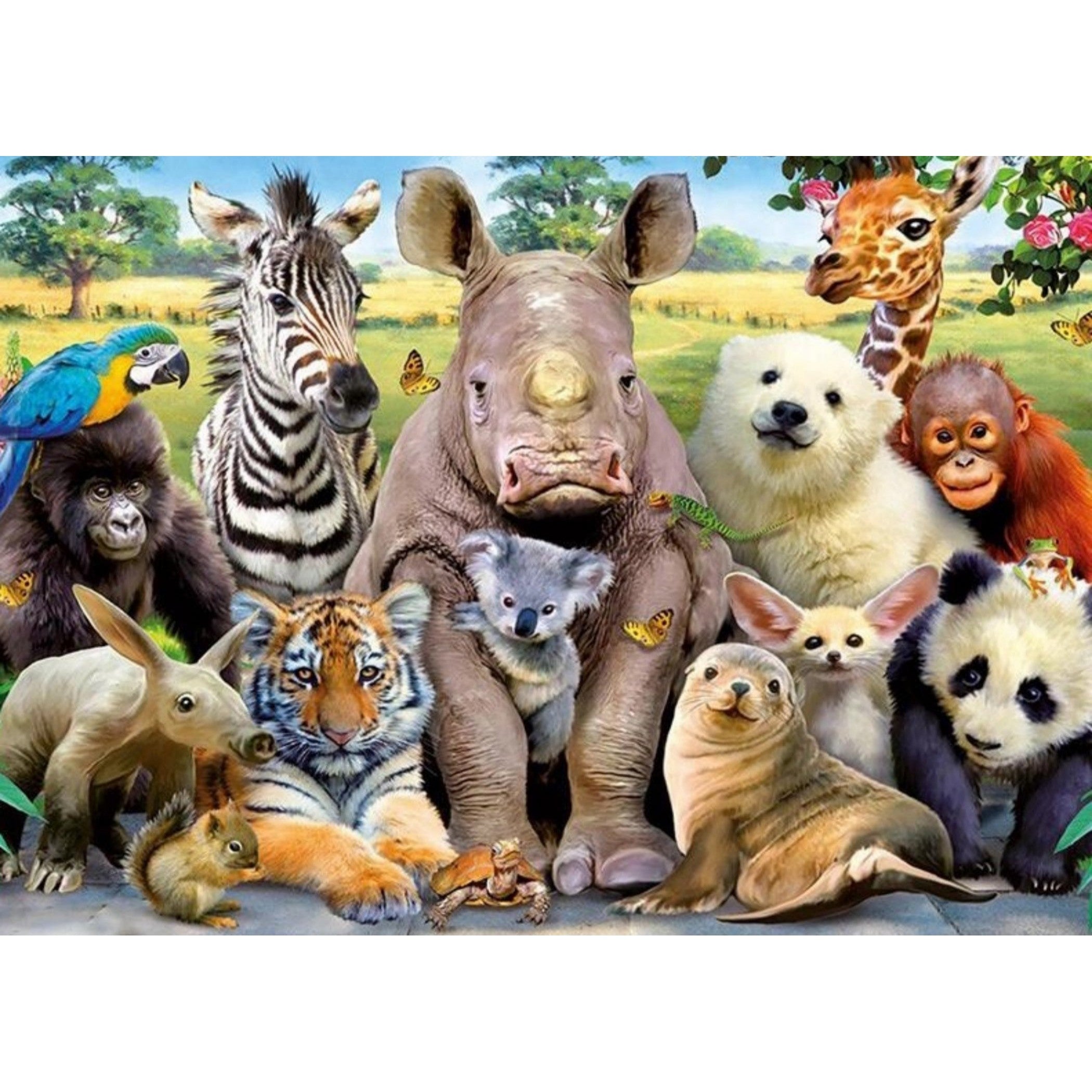 Diamond Painting Kinderset – 4 Stuks, 5D, Met Dierenmotieven (schildpad, Egel, Vos, Panda) Voor Kids Vanaf 6 Jaar!
