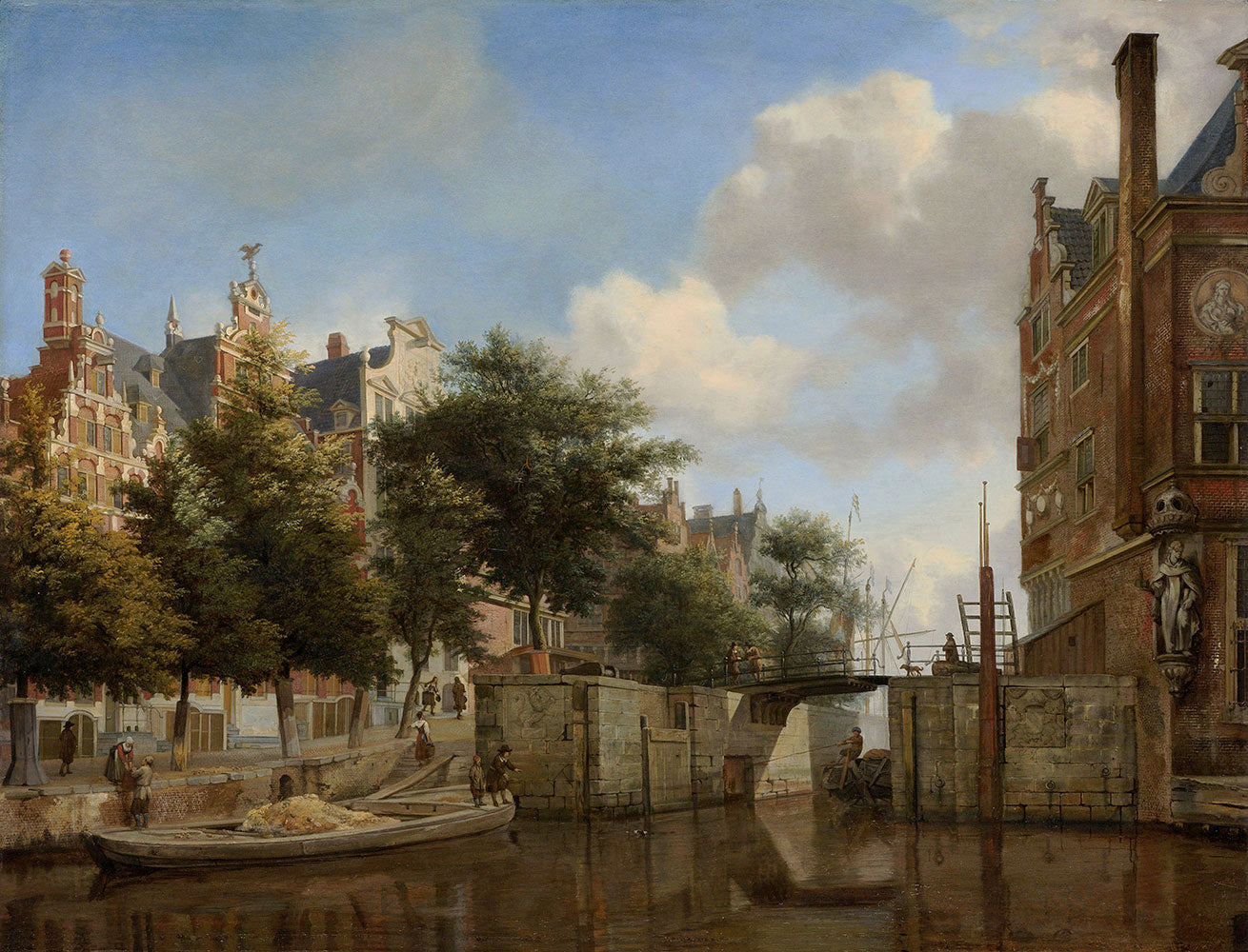 Huizen aan de Herengracht van Jan van der Heyden