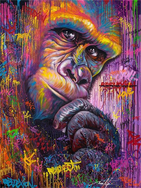 Kleurrijke Gorilla | Diamond Painting