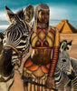 Afbeelding laden in Galerijviewer, Afrikaanse Vrouw Met Zebras | Diamond Painting